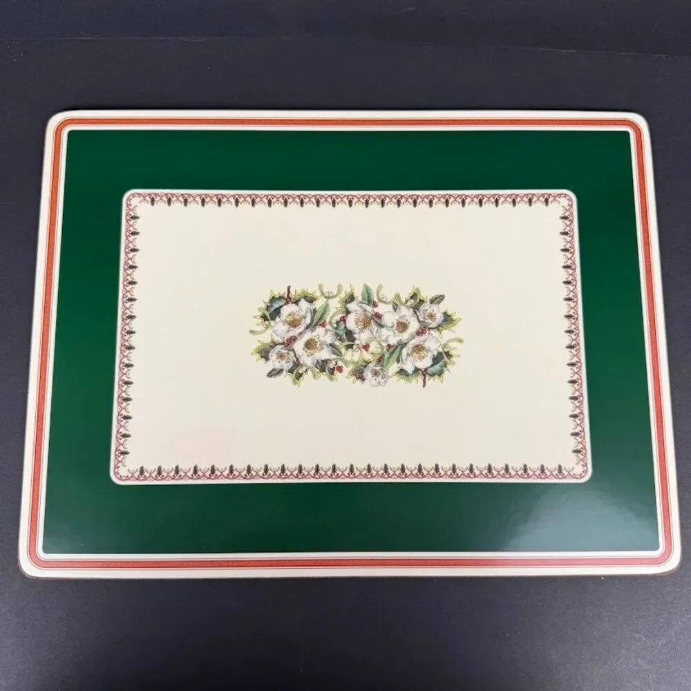 Set of 4 Spode Christmas Rose Cork/Acrylic Finish 16x12 Placemats Made England